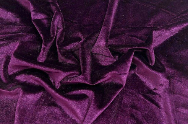 Бархат стрейч, темно-фиолетовый 1