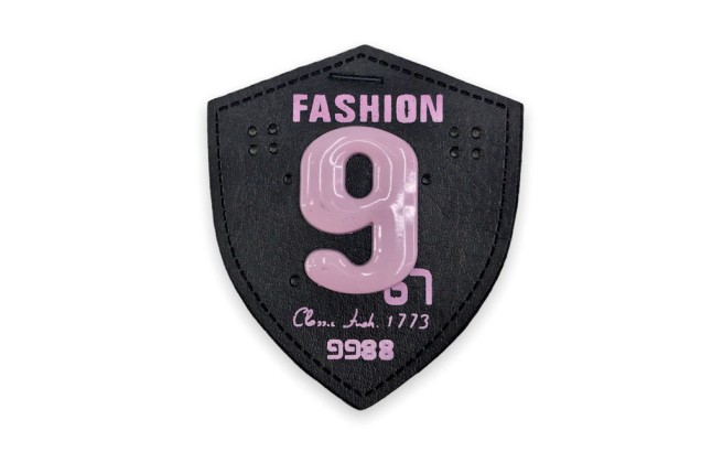 Нашивка 9 Fashion, черно-розовый цвет, 5х6 см