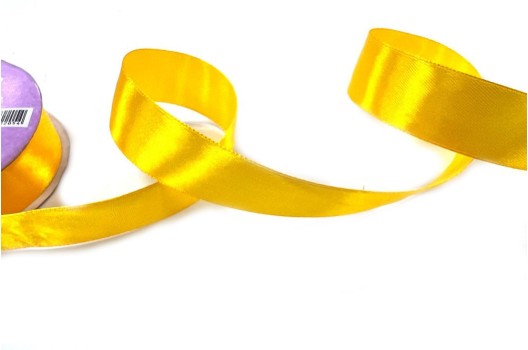 Лента атласная IDEAL, 25 мм, темно-желтая