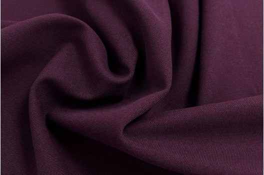Костюмная ткань с вискозой, фиолетово-бордовая, Китай