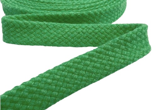 Шнур плоский турецкое плетение, х/б, светло-зеленый (018), 12 мм