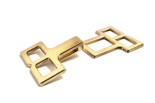 Крючок шубный пришивной MF14, 20х40 мм, золотой