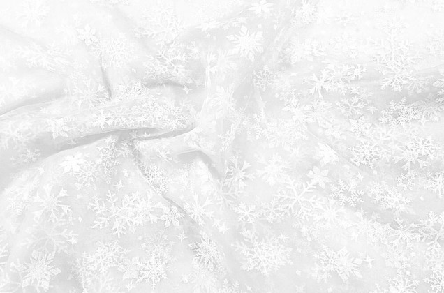 Фатин с глиттером ELSA, Снежинки белые, арт.2 1