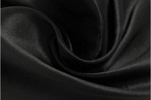 Свадебный сатин матовый AKSOY, черный, 160 см, Турция (ОСТАТОК)