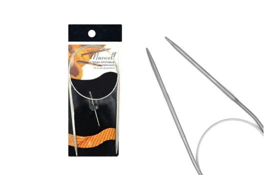 Спицы для вязания круговые Maxwell Gold на тросиках, металл 4 мм /60 см