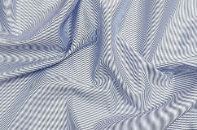 Ткань подкладочная (FT-185), Мелкая голубая полоска 1