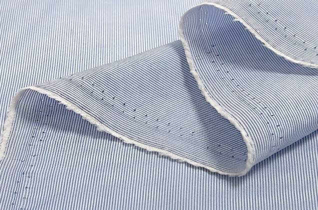 Ткань подкладочная (FT-185), Мелкая голубая полоска 3