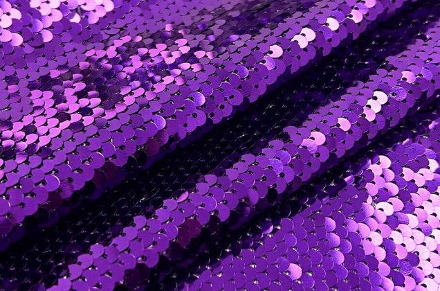 Пайетки на сетке,  5 мм фиолетовые, 130 см 4