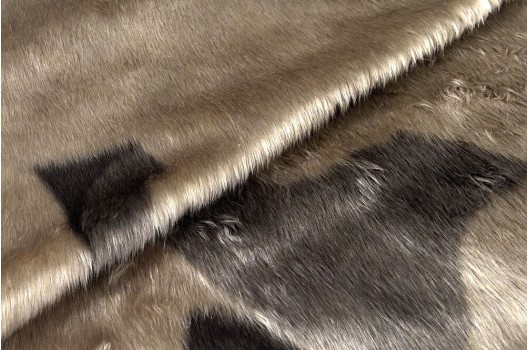 Мех искусственный средневорсовый, серо-коричневая абстракция (ИЖС3201Т4)