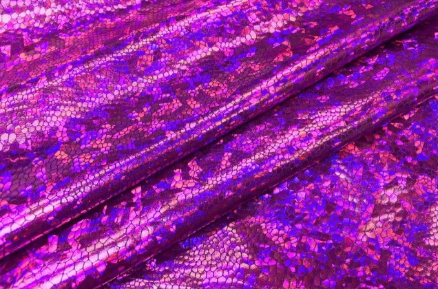 Голограмма диско фиолетовый, крупный рисунок