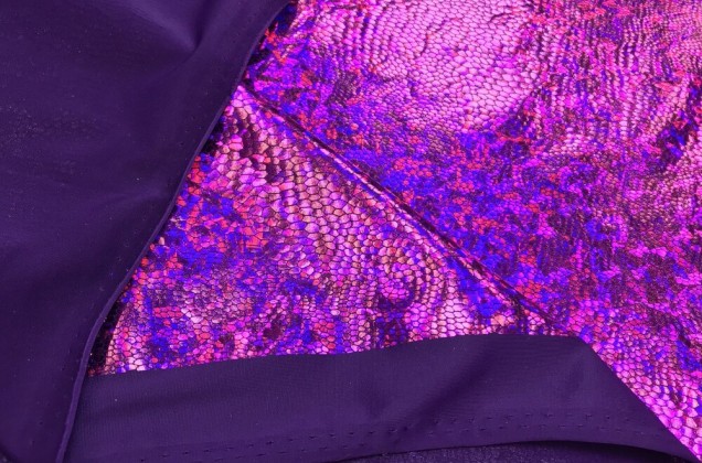 Голограмма диско фиолетовый, крупный рисунок 1