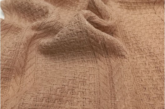 Хлопок Пике плетения Шанель с косичкой, светло-коричневый (АКЦИЯ)