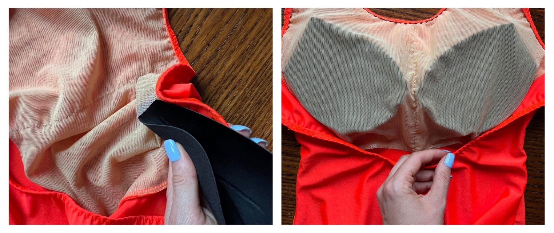 Вставляем чашки купальника