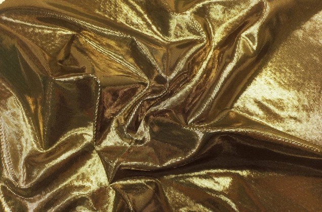 Парча стрейч, желтое золото на черной основе, 170 гр 2