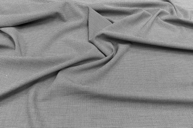 Ткань костюмная, мелкая гусиная лапка, серого цвета 2
