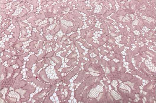 Кружевное полотно Цветы, темная пудра