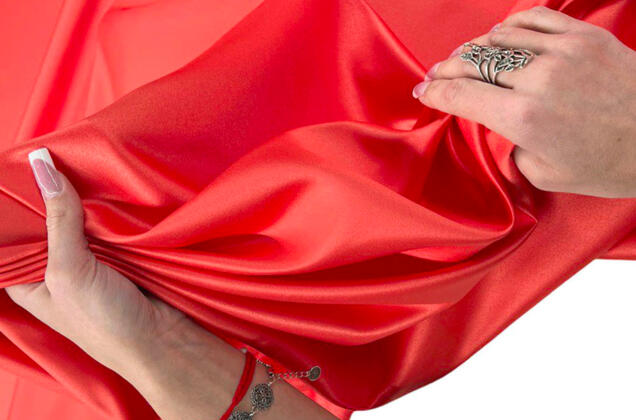 Свадебный сатин матовый, цвет коралловый, арт.25, Турция 2