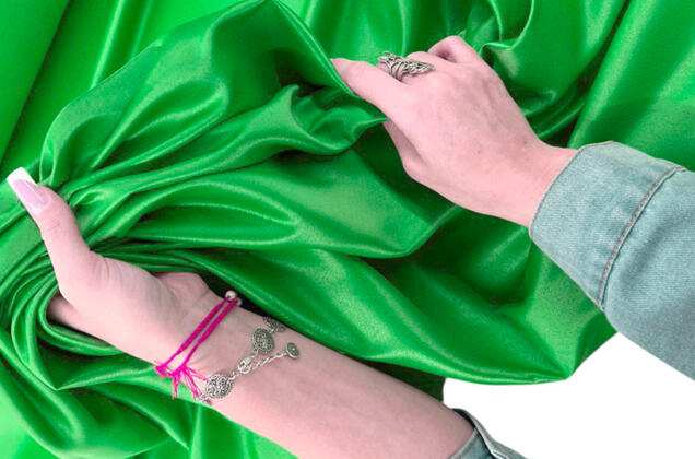 Свадебный сатин матовый, цвет зеленый, арт.16, Турция 2