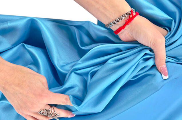 Свадебный сатин матовый, цвет голубой, арт.12, Турция 3