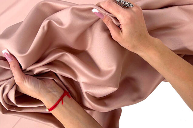 Свадебный сатин матовый, цвет пудровый, арт.4, Турция 2