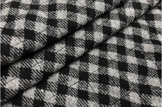 Пальтовая ткань на синтепоне черно-серая