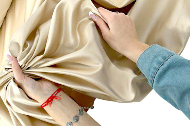 Свадебный сатин матовый, цвет бежевый, арт.51, Турция 2