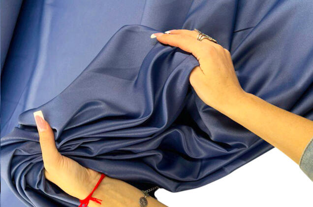 Свадебный сатин матовый, цвет синий, арт.50, Турция 2