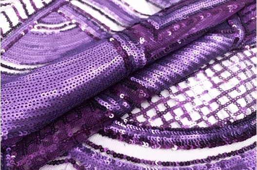 Крупные пайетки, Полосы и узоры фиолетовый цвет