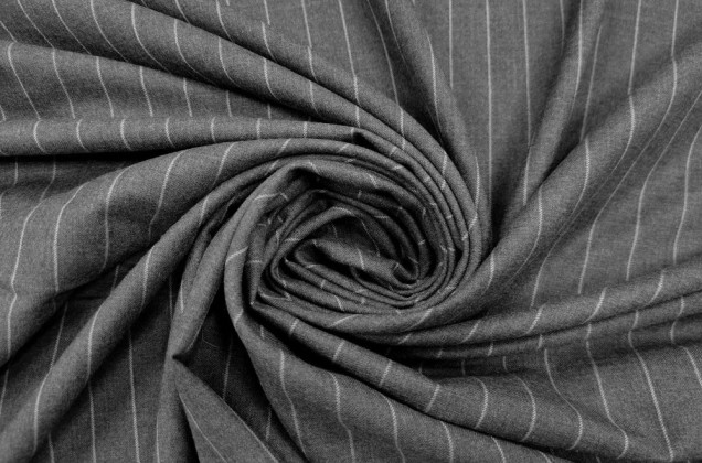 Костюмная ткань Широкая полоска серого цвета (20418) 3