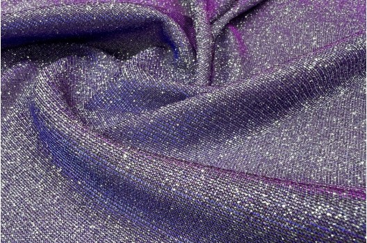 Трикотаж Сваровски c люрексом и глиттером, фиолетовый хамелеон (17)