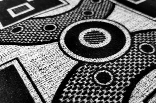 Мебельная Рогожка, абстракция серо-черная 3