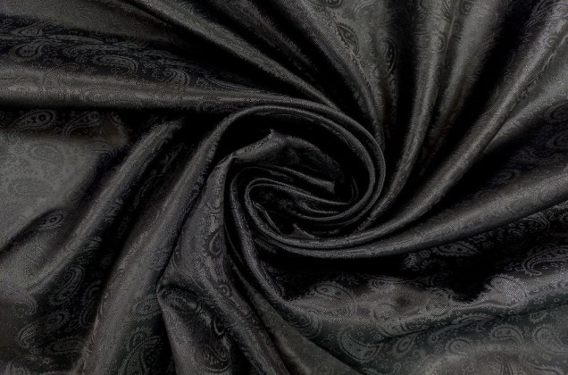 Подкладочная ткань Огурцы, черного цвета