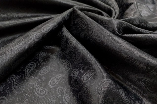 Подкладочная ткань Огурцы, черного цвета 3