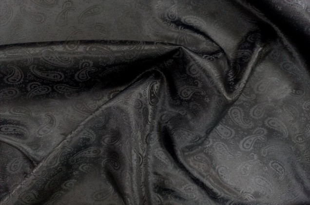 Подкладочная ткань Огурцы, черного цвета 2