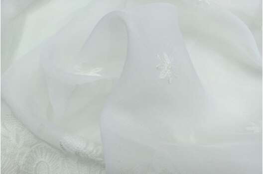 Тюль с вышивкой, белый (ОСТАТОК)