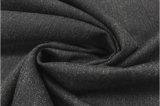 Костюмная ткань Елочка, темно-серый цвет