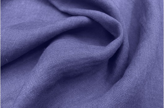 Лен умягченный с эффектом мятости 19С100, фиолетовый туман