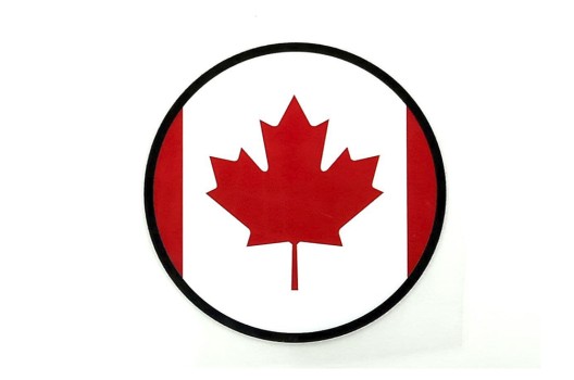 Термонаклейка Канадский флаг 6.2х6.2 см (круглая)