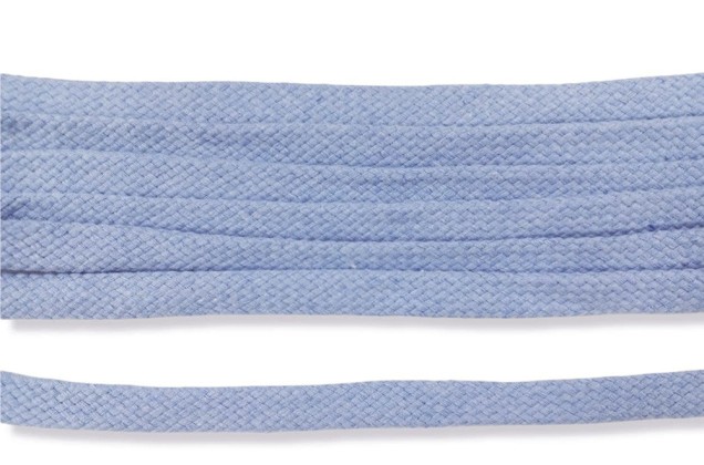 Шнур плоский х/б турецкое плетение, голубой (020), 12 мм 1