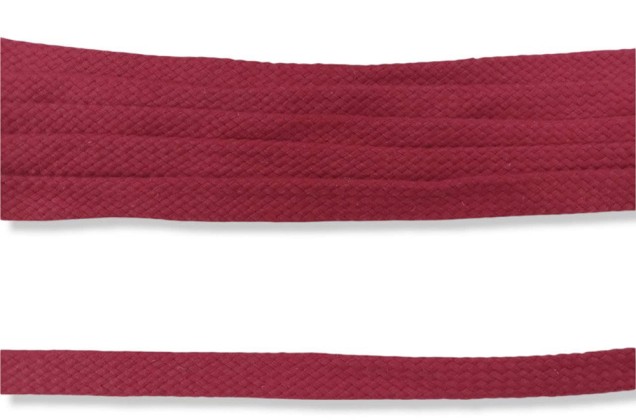 Шнур плоский х/б турецкое плетение, красный (012), 12 мм 1