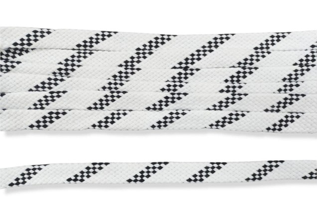 Шнур плоский х/б турецкое плетение, бело-черный (001 / 032), 12 мм 1
