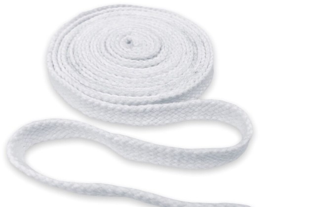 Шнур плоский х/б турецкое плетение, белый (001), 10 мм 2