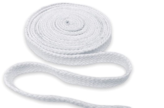 Шнур плоский х/б турецкое плетение, белый (001), 10 мм