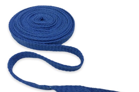 Шнур плоский х/б турецкое плетение, бирюза (022), 10 мм