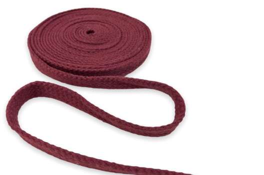 Шнур плоский х/б турецкое плетение, краповый (014), 10 мм