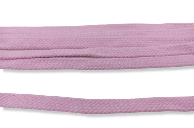 Шнур плоский х/б турецкое плетение, розовый (010), 10 мм 1