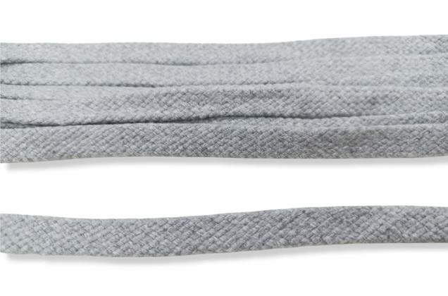 Шнур плоский х/б турецкое плетение, светло-серый (028), 10 мм 1