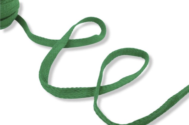 Шнур плоский х/б турецкое плетение, зеленый (018), 10 мм