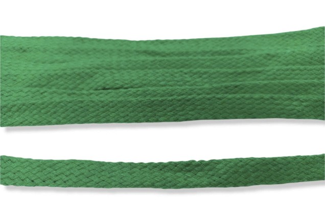 Шнур плоский х/б турецкое плетение, зеленый (018), 10 мм 1
