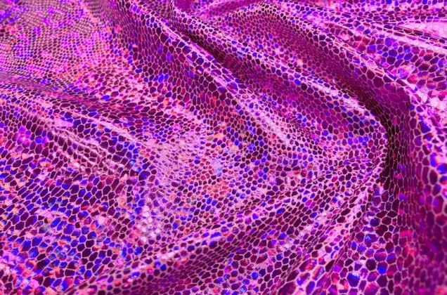 Голограмма диско малиновый, крупный рисунок 1